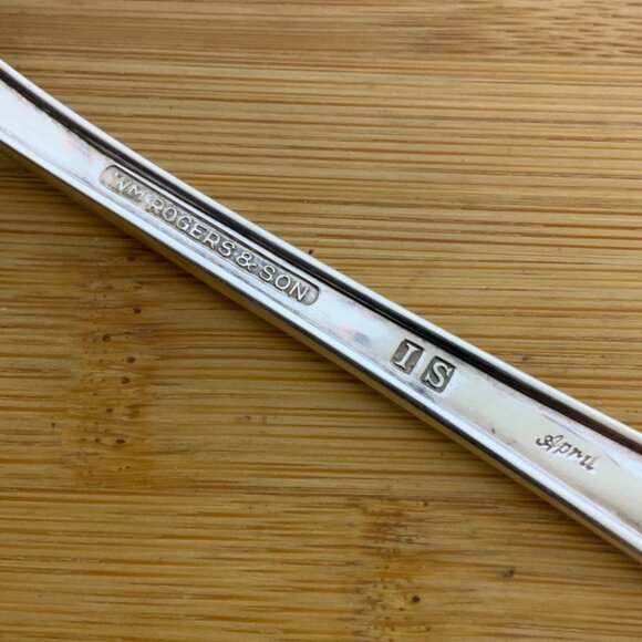 Rogers & Son IS April Silverplate Meat Fork Vintage Flatware Replacement 1950 - Picture 4 of 4